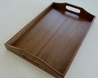 Vintage Wooden Folding Server Tray Walnut Vintage Tray Antique