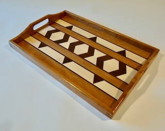 Wood Serving Tray, Extra-Large, 'Southwestern" design