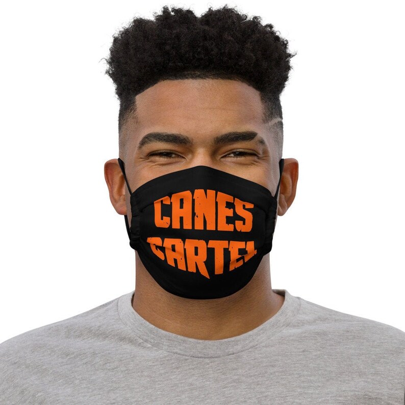 Canes Cartel Black Face Mask with Filter Pocket Earloop Size Etsy