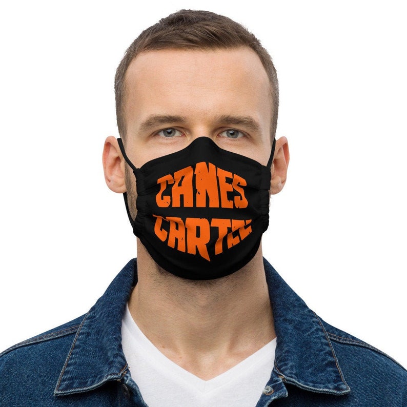 Canes Cartel Black Face Mask with Filter Pocket Earloop Size Etsy