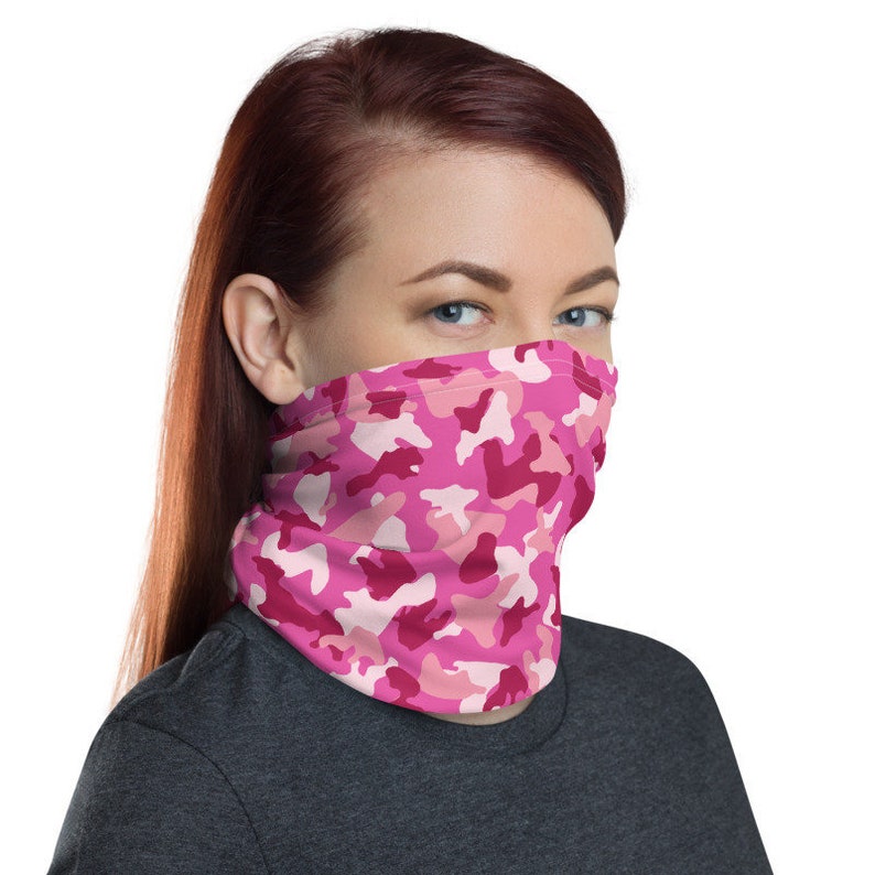 Neck Gaiter Camo Pink Face Mask for Women Made in USA Etsy