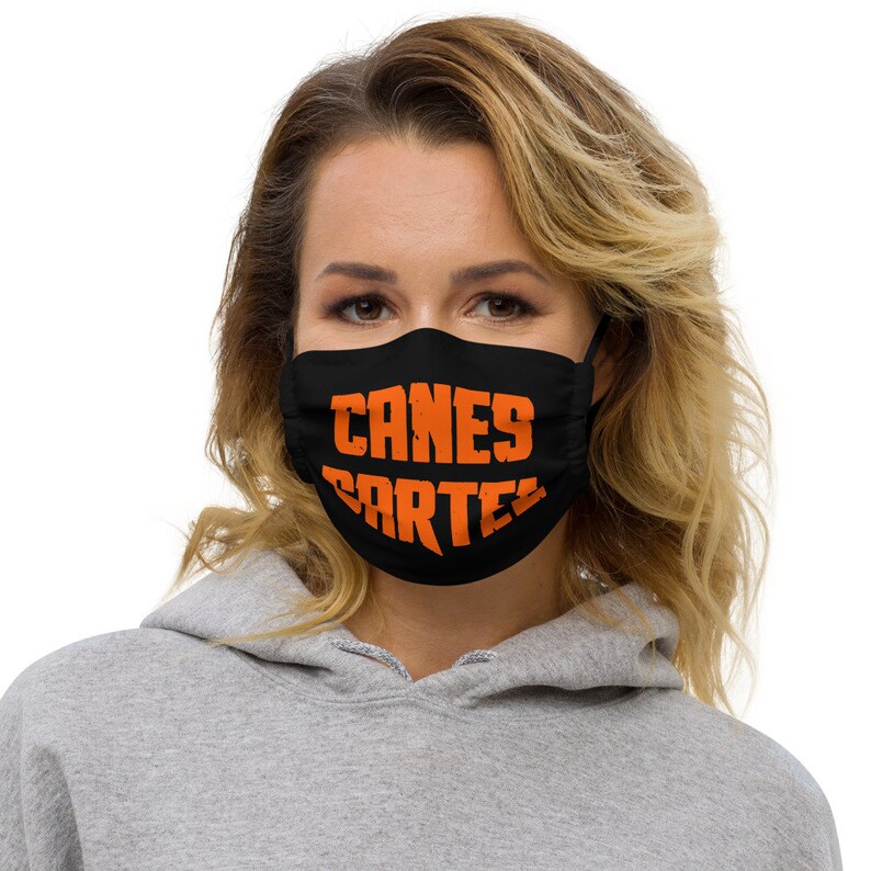 Canes Cartel Black Face Mask with Filter Pocket Earloop Size Etsy
