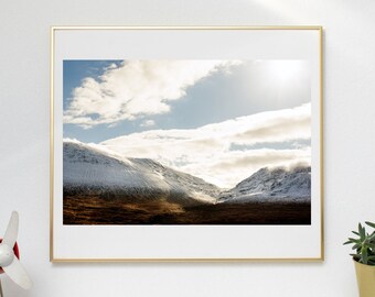 Scotland Print, Poster, Scotland, Photo, Glen Coe, Highlands, Landscape Photo, Mountains, Art Print, Photography, Wall Art, Print