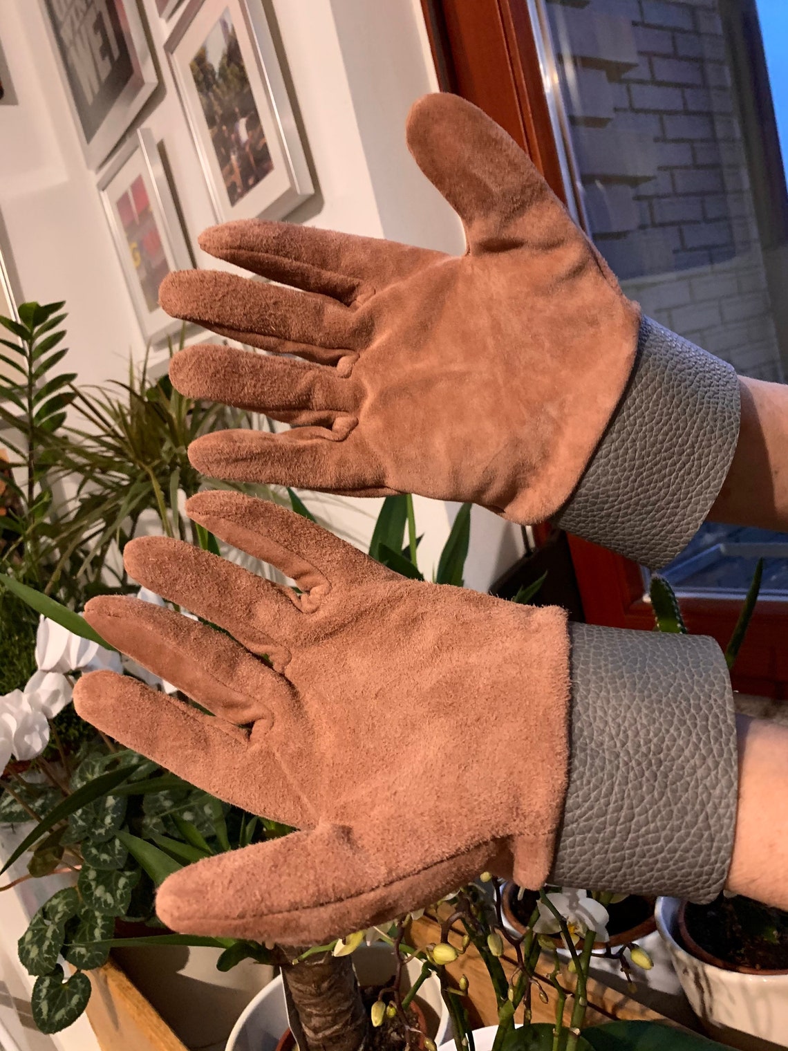 Gardening Gloves Gift for men Suede Leather Gloves Etsy