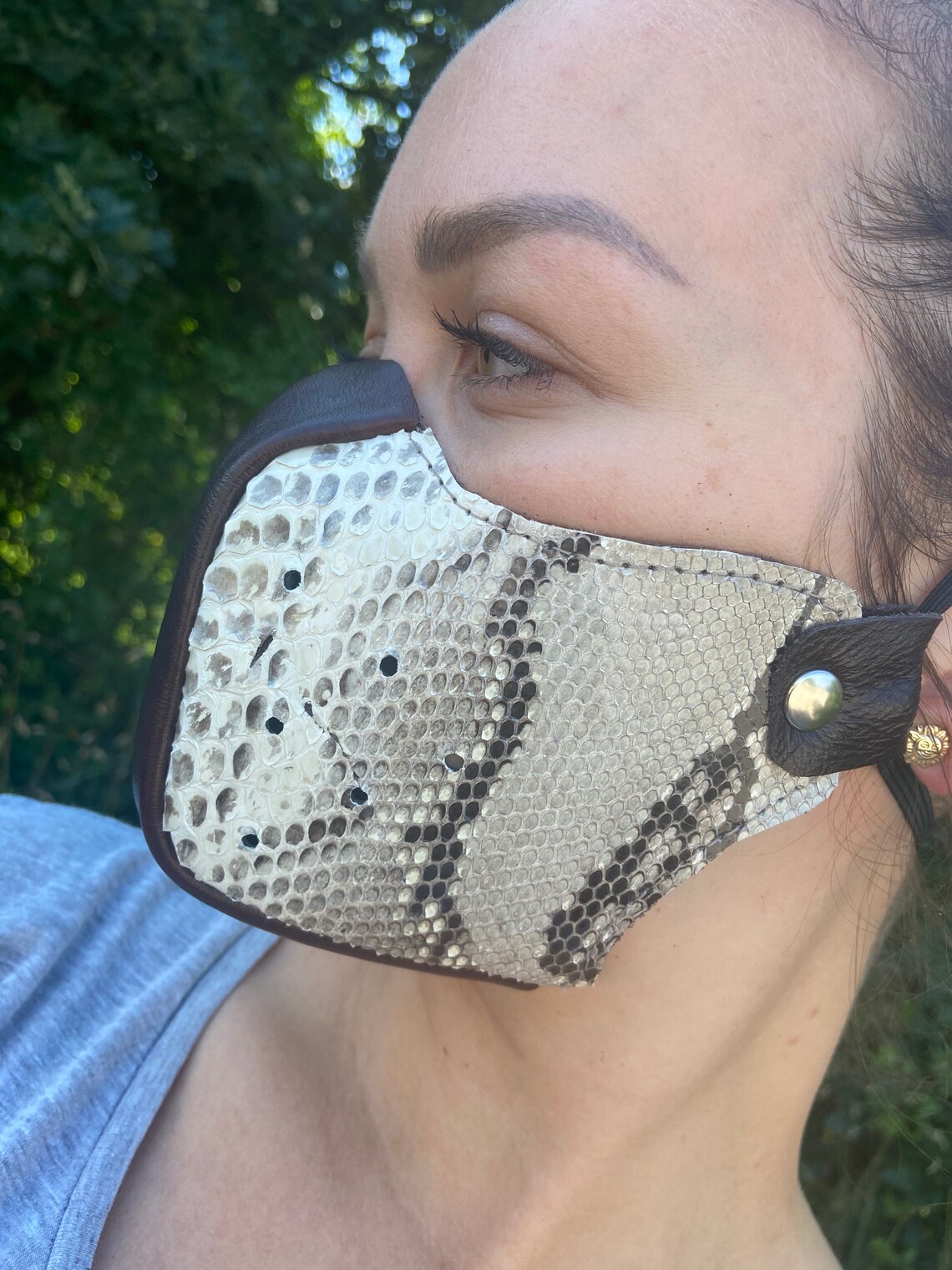 Real python face mask snake skin face mask unique face mask Etsy