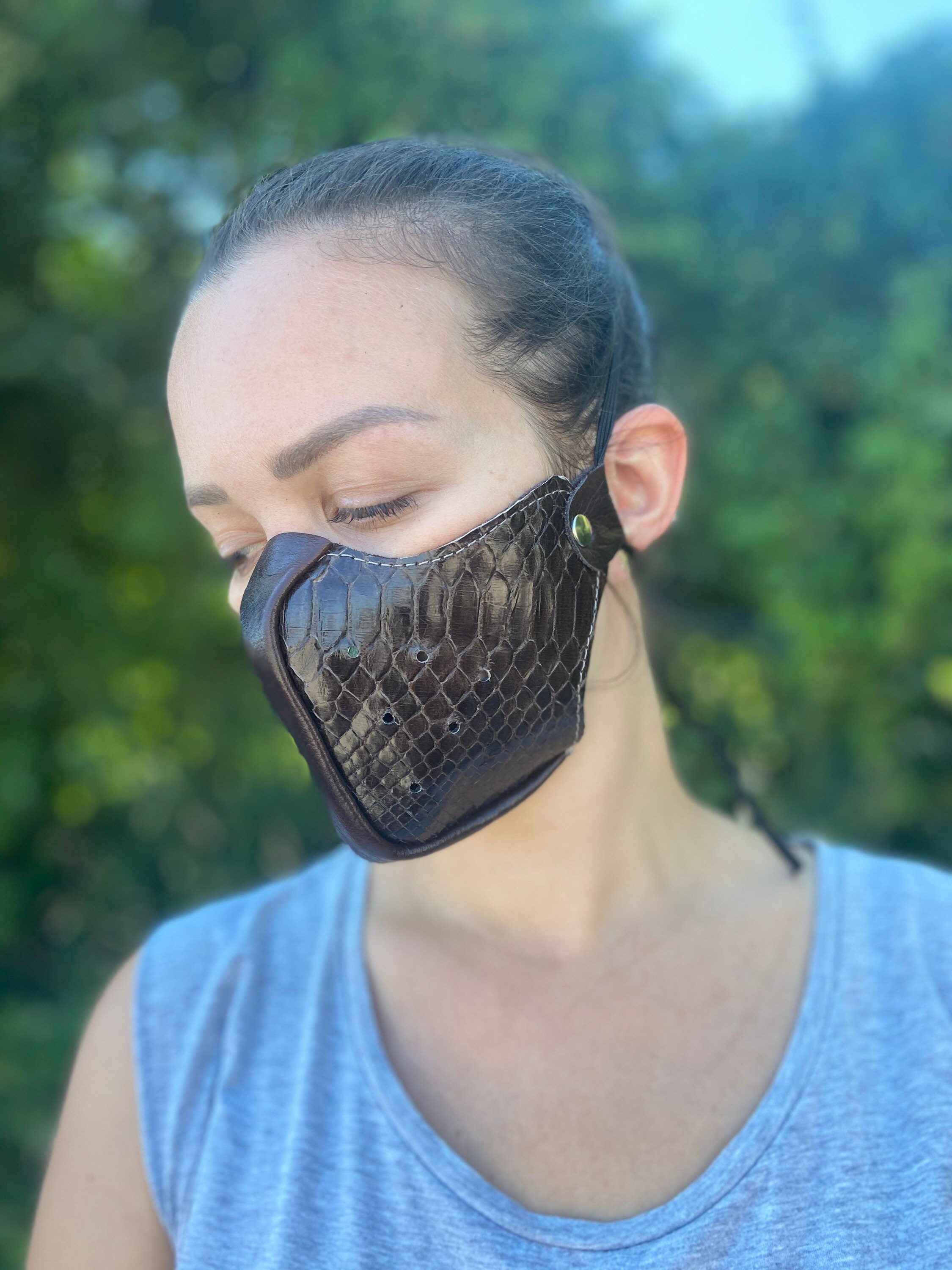 Real python face mask snake skin face mask unique face mask Etsy