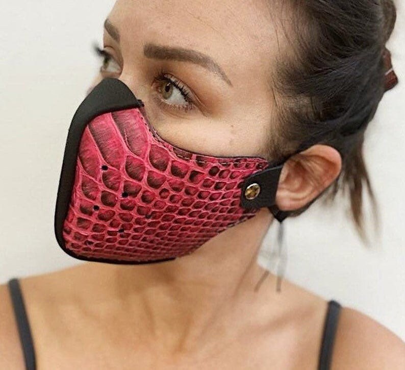 Python face mask real python face mask leather face mask Etsy