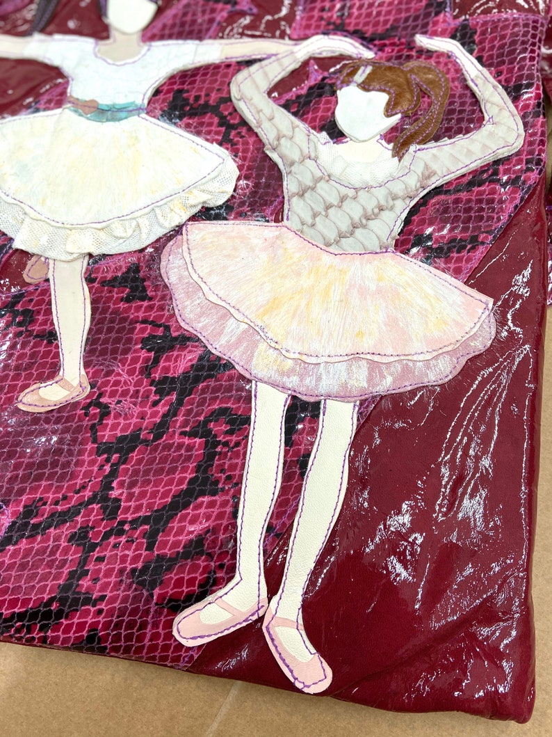 Leather Cushion Designer Leather Cushion Home Decor Pillow Handmade Leather Pillow Snakeskin Pillow Ballet Dancers pillow
