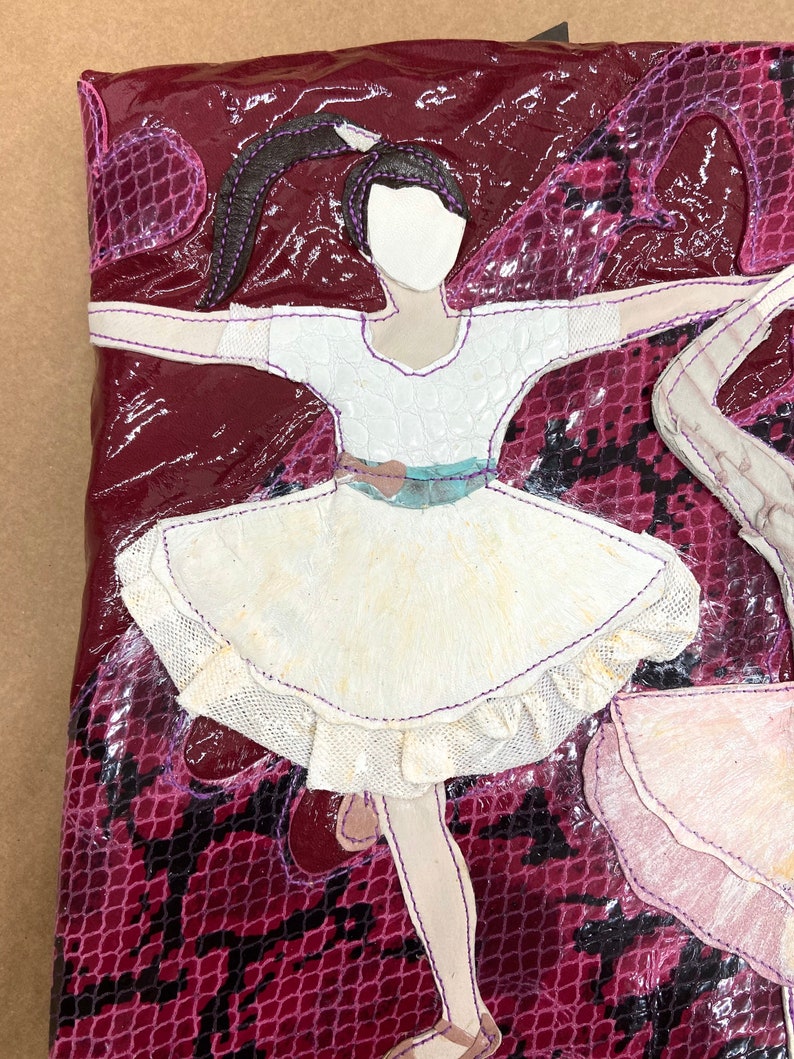 Leather Cushion Designer Leather Cushion Home Decor Pillow Handmade Leather Pillow Snakeskin Pillow Ballet Dancers pillow