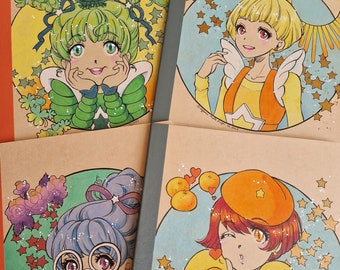 Retro anime and comic - Handpainted notebooks