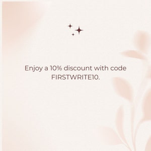 May include: Enjoy a 10% discount with code FIRSTWRITE10.