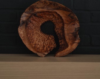 Rescue - Carved Figured Maple and Twine Composite Sculpture Bowl