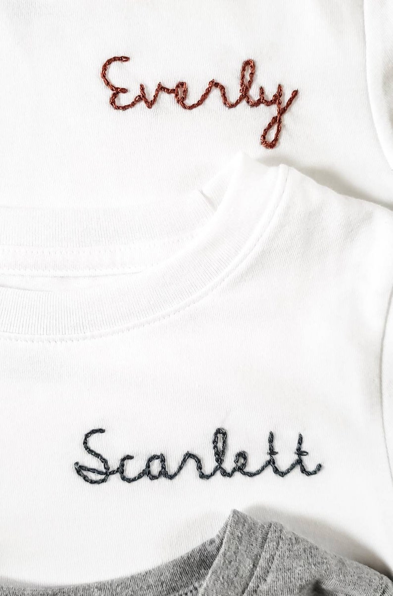 Custom name shirt kids name shirt hand embroidered shirt personalized kids tee childrens tshirt personalized name tshirt image 5