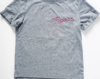 Personalized toddler tshirt| hand embroidered tshirt| custom name shirt| toddler shirts| birthday shirt| personalized gift