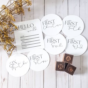 Imprimibles de hitos del bebé / descarga instantánea / tarjetas de hitos minimalistas / conjunto de 24 / hitos mensuales