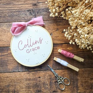 Hand Embroidered Name Hoop | Personalized Nursery Decor