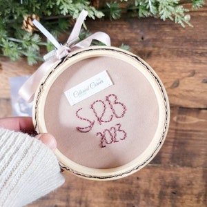 ultrasound ornament, hand embroidered sonogram, pregnancy announcement, ultrasound art, embroidery hoop image 3
