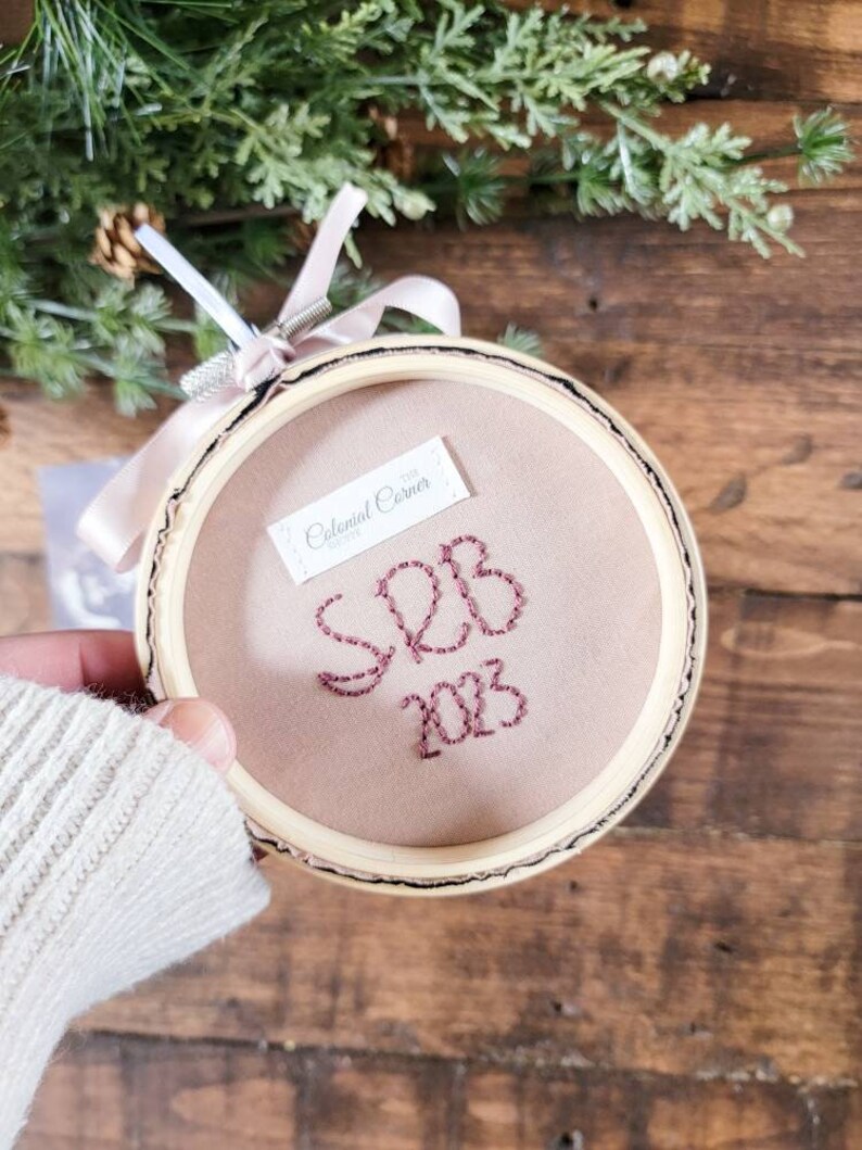 ultrasound ornament, hand embroidered sonogram, pregnancy announcement, ultrasound art, embroidery hoop image 3