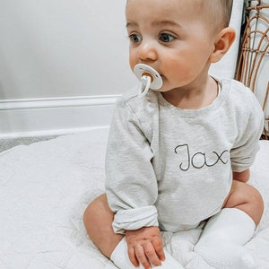 Personalized sweatshirt, hand embroidered, name sweatshirt, kids crewneck sweatshirt