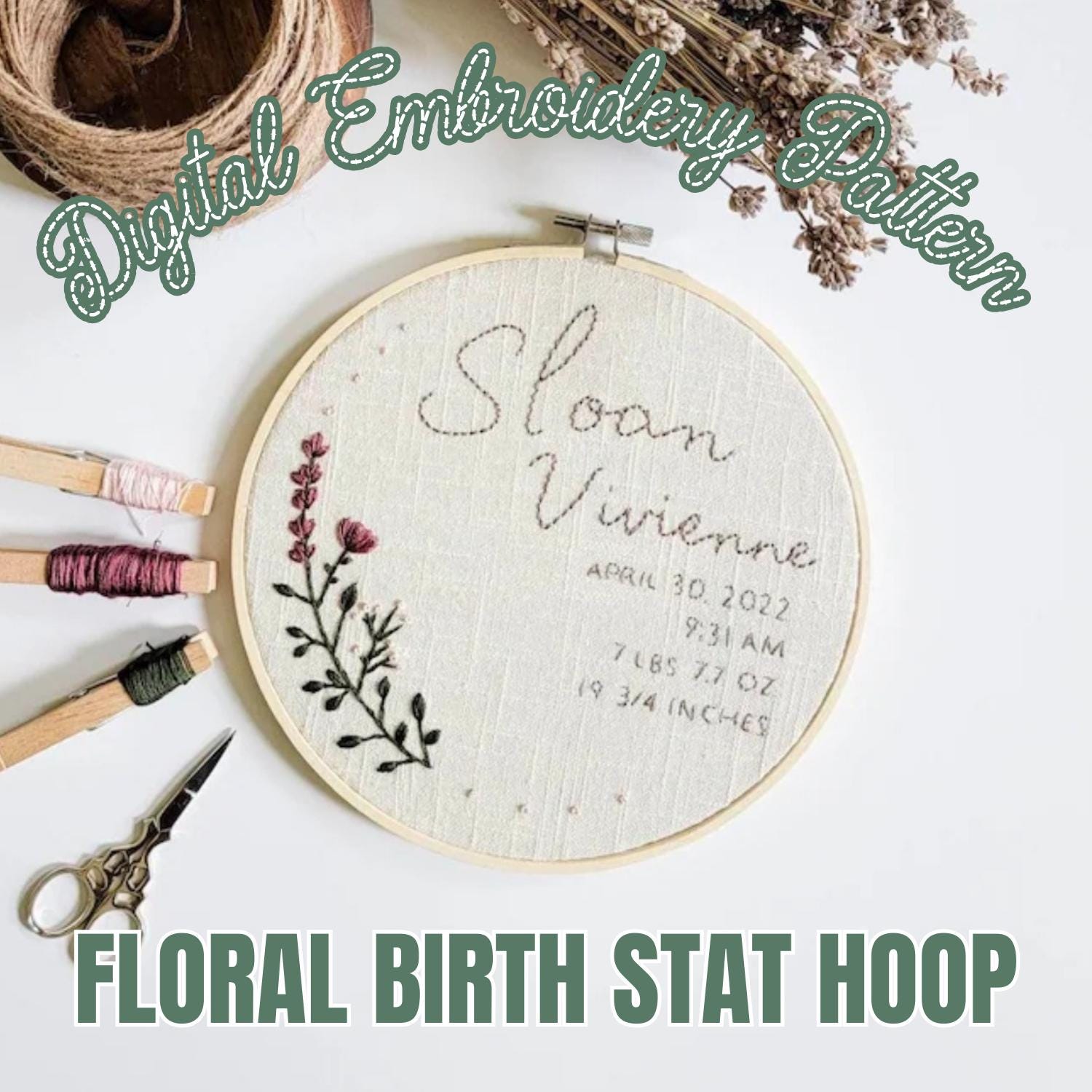 DIGITAL DOWNLOAD PATTERN, Hand Embroidery Pattern, Editable Download ...