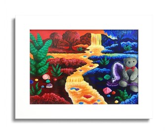 Teddy en el Bosque Arcoíris - Pósters con Marcos de Colores