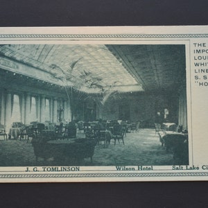 Cartão publicitário White Star Line SS Homeric Lounge (década de 1920/30)
