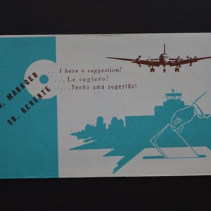 Cartão de sugestão espanhola da Pan Am de 1953