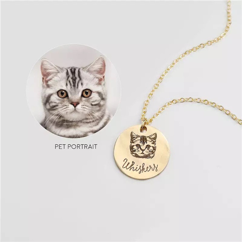 Cat Dog Necklace Personalized Pet Necklace with Picture Custom Pet Necklace Pet Gift Pet Memorial Gift