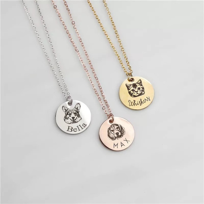 Cat Dog Necklace Personalized Pet Necklace with Picture Custom Pet Necklace Pet Gift Pet Memorial Gift