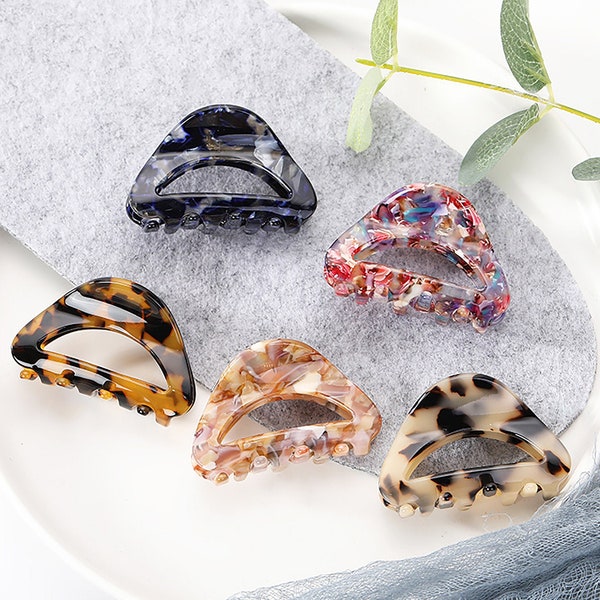 Petites griffes de cheveux de tortue, pinces à crabe en acrylique, pince à cheveux pour fille, feuille d’acétate pour femmes griffes de cheveux, pince à cheveux en écaille de tortue, cadeau pour elle