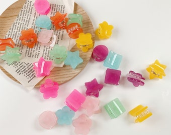 20 Mixed Color Plastic Cute Mini Hats Hair Claw Clamps 20mm Small Hair Clips 