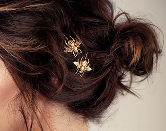 Clip mignon de cheveux d’abeille en métal, épinglette de cheveux d’abeille argentée d’or pour fille, Barrette de cheveux en métal de haute qualité, coiffure d’épingle de cheveux d’animal Bobby Pin Barrette