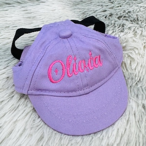 Custom Baseball Cap for Pup, Personalized Dog Cat Name Hat, Embroidered Pet Photo Prop, Puppy Travel Hat, Adjustable Puppy Kitty Cap Gift