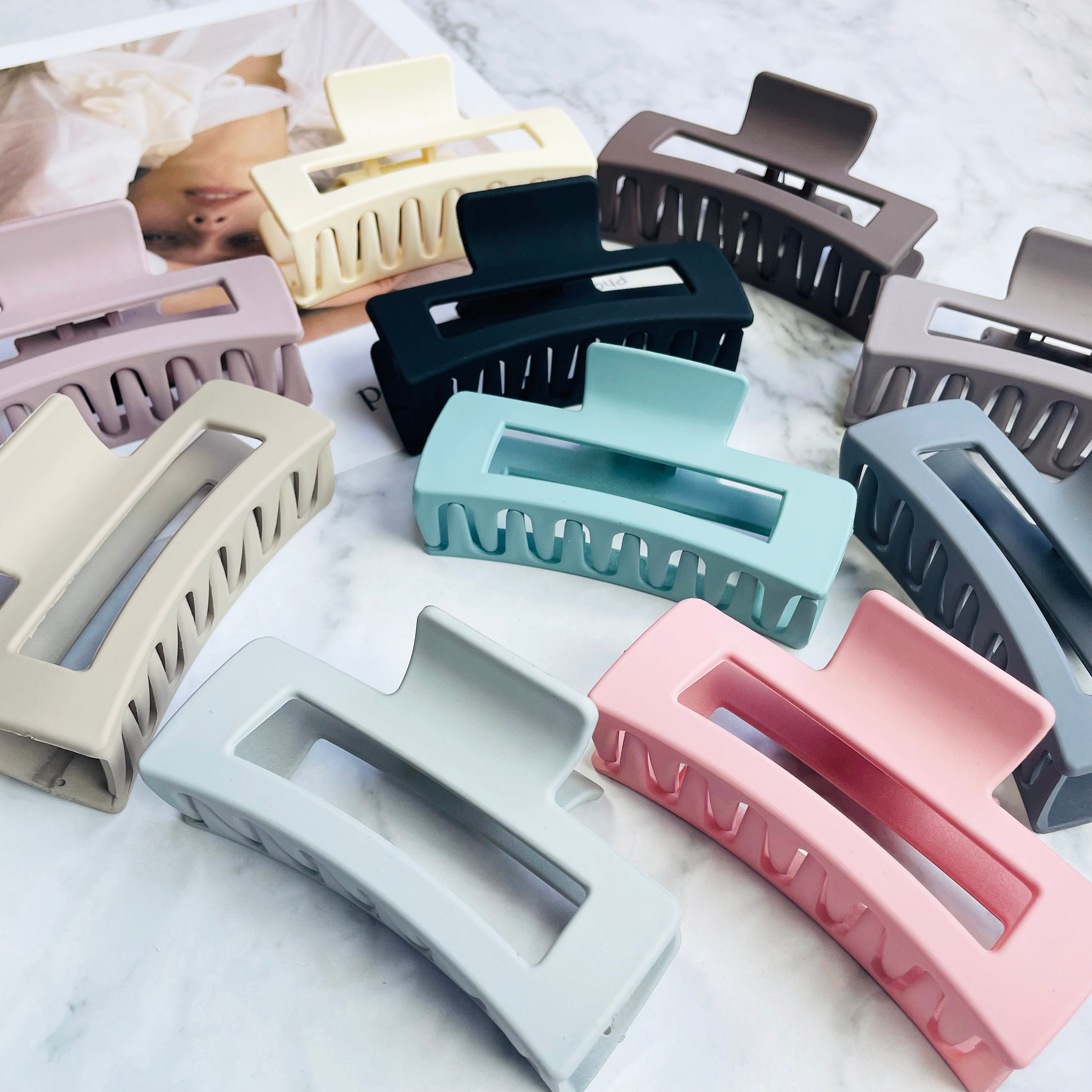 Large Matte Hair Claws for Women Rectangle Hair Claw Clips Etsy Australia
