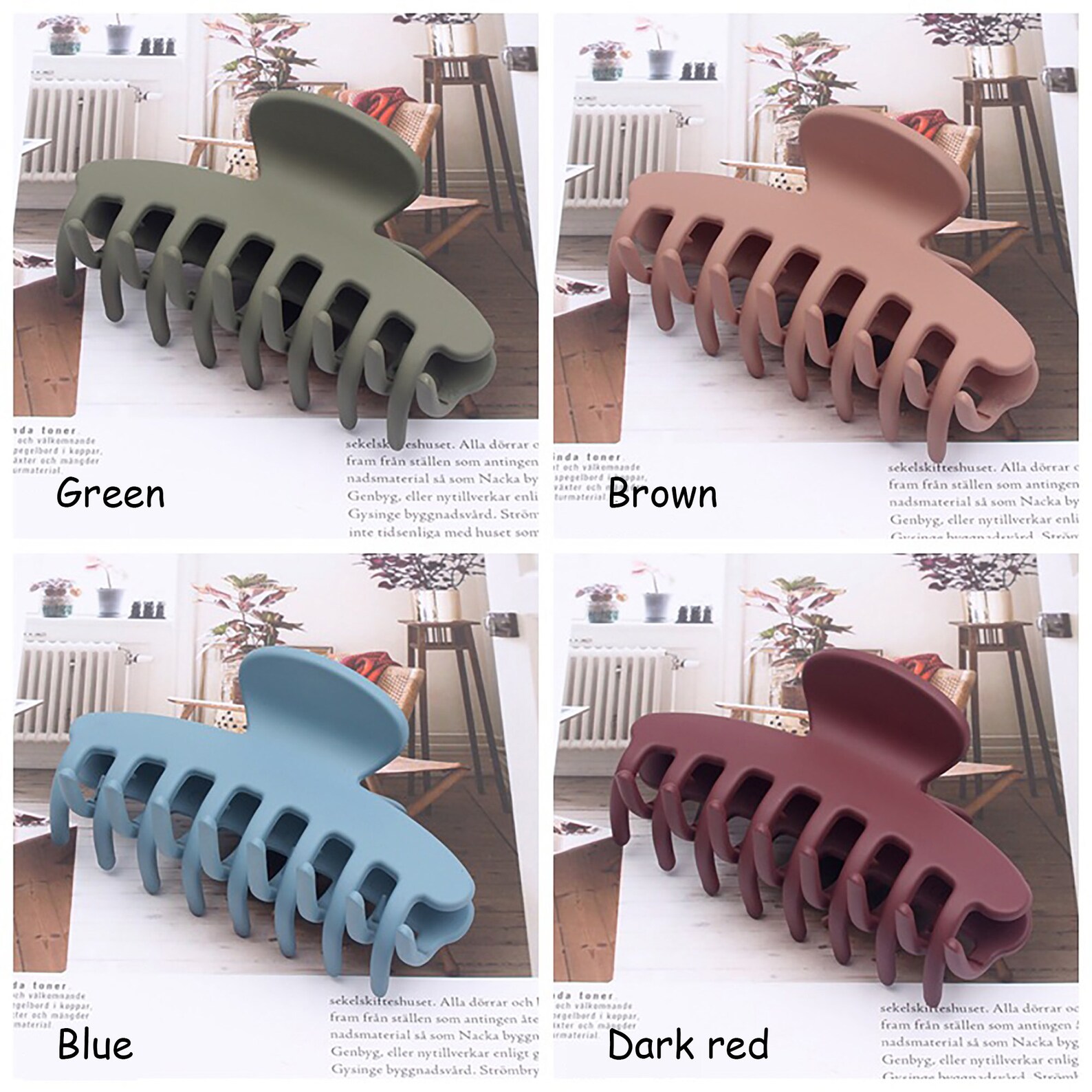 Large Matte Hair Claws Matte Hair Clips for Thick Hair Etsy