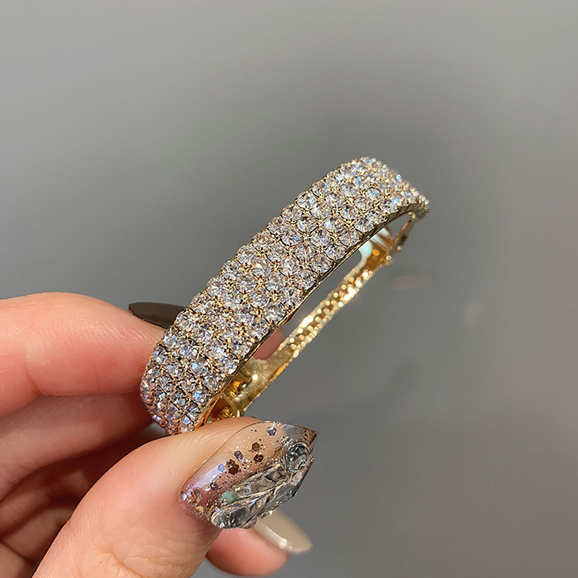 Crystal Fashion Hair Clips Gold Silver Hair Clasp Shiny Hair Etsy