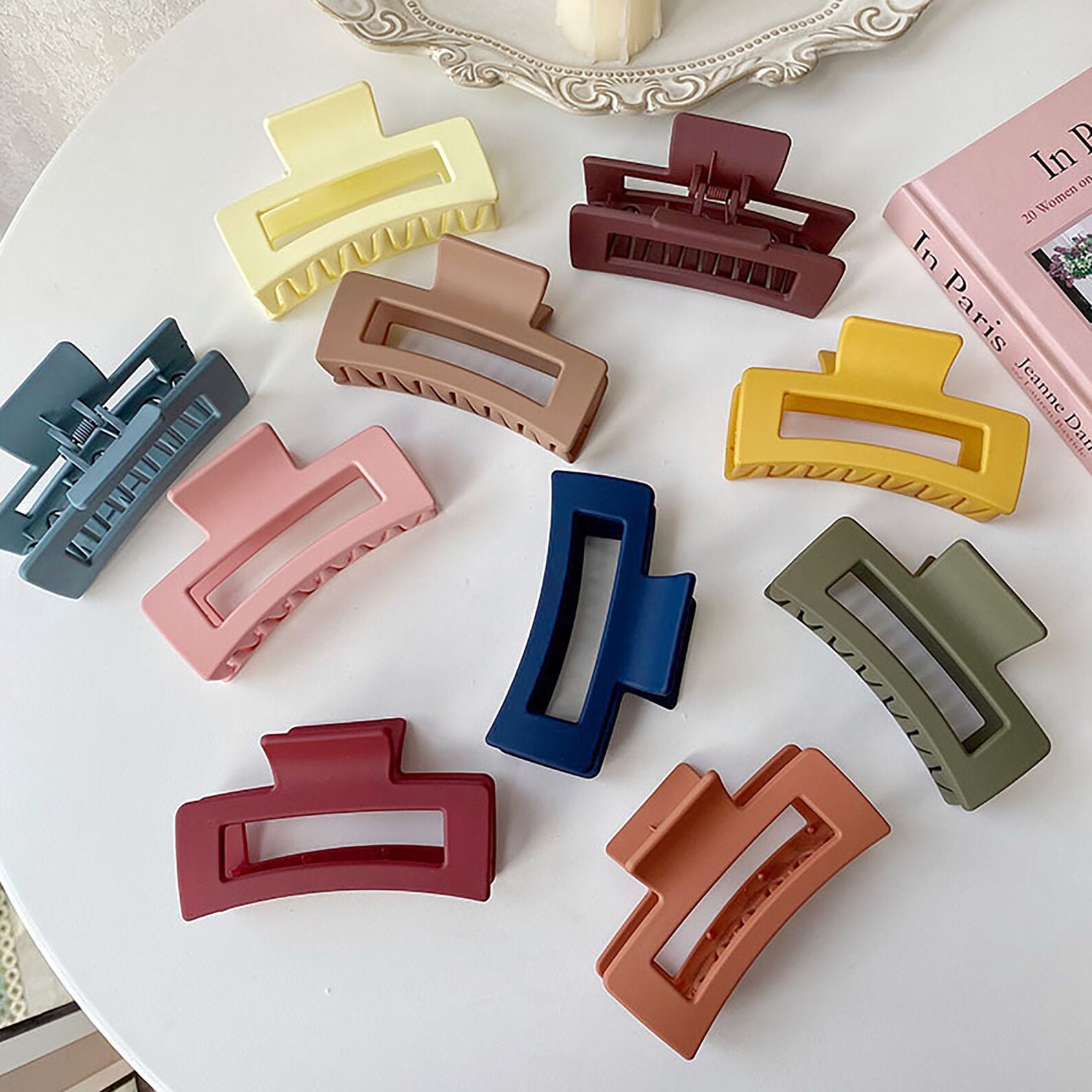 Large Rectangle Hair Claws for Women Matte Hair Claw Clips Etsy