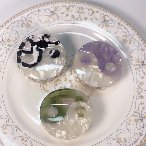 Yin Yang Round Hair Clips for Women Fashion Tai Chi Hair Claw Etsy