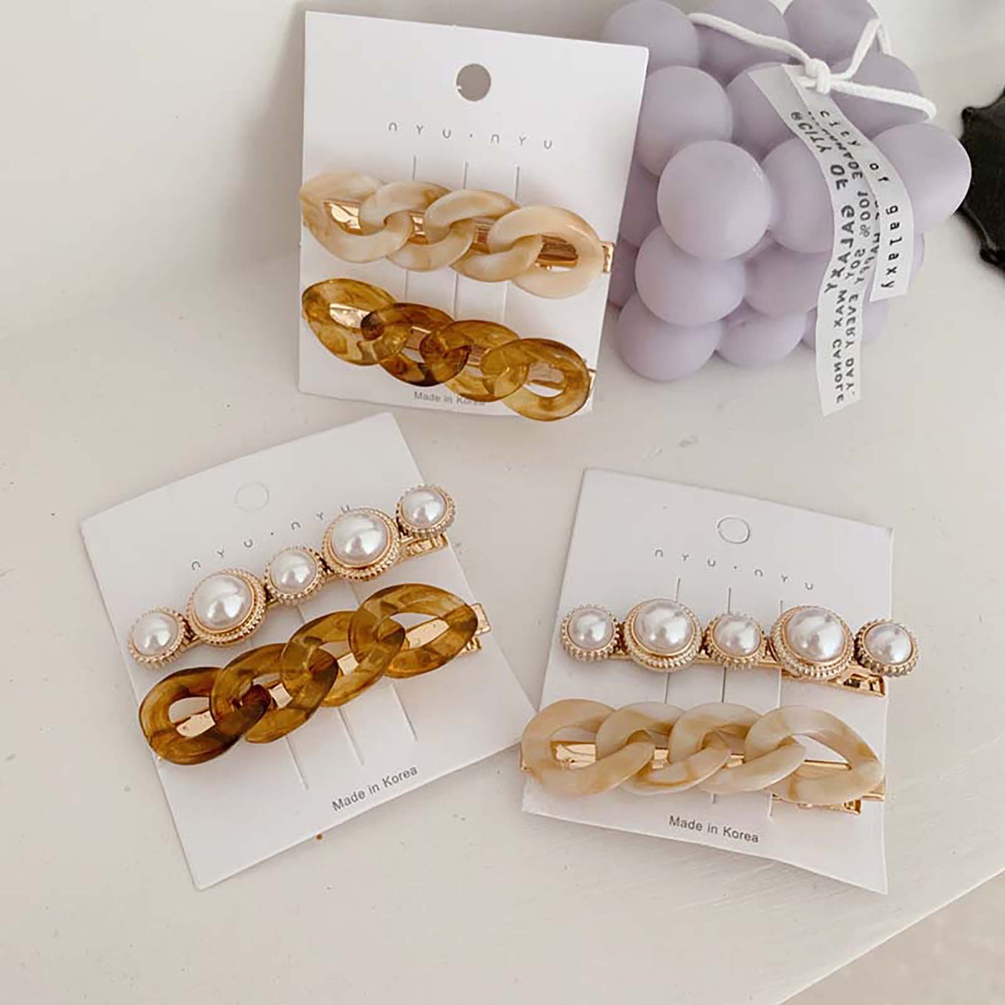 Chain Pearl Hair Clips Set Girls Pearl Hair Pins | Etsy