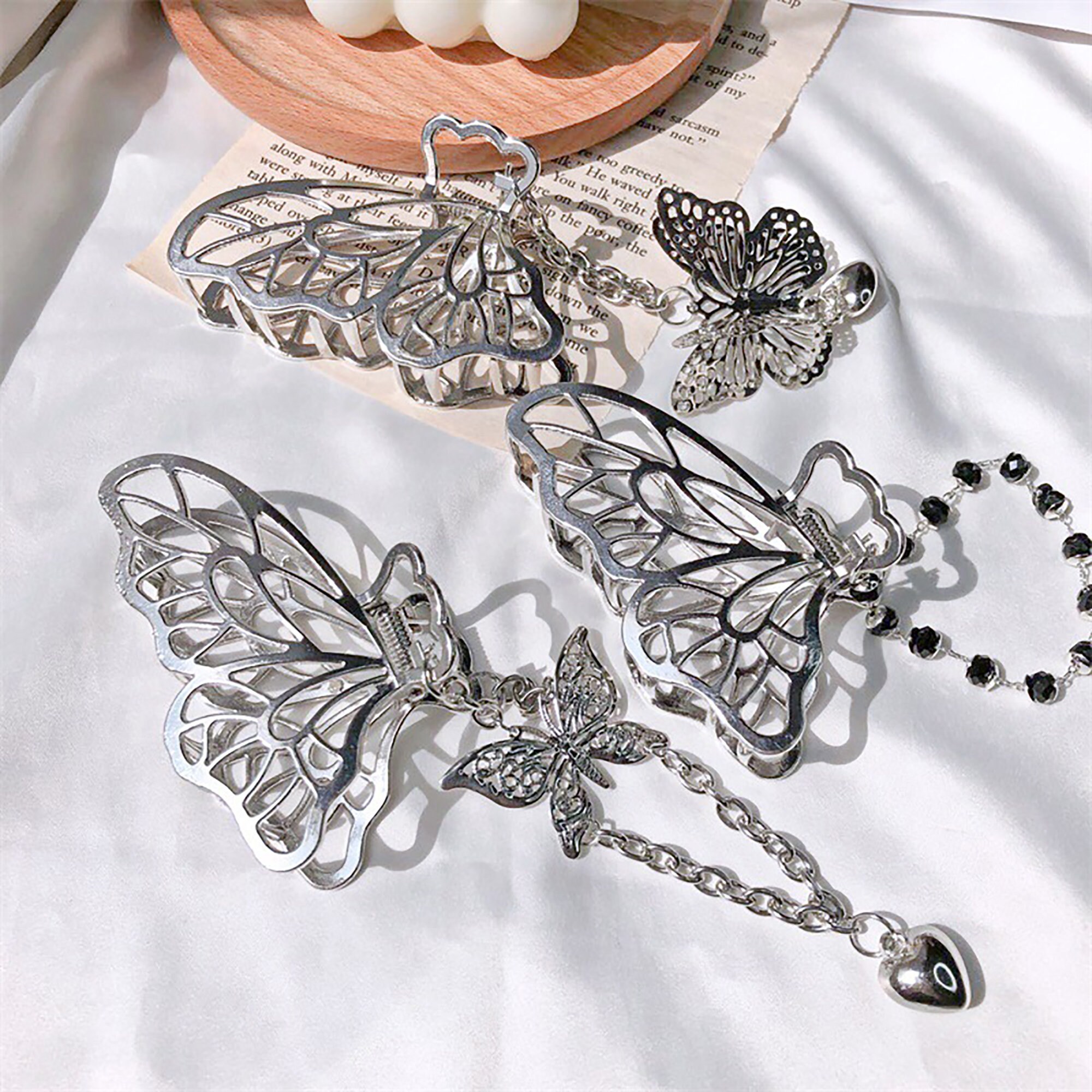 Metal butterfly pendant hair claw Butterfly hairclip for Etsy
