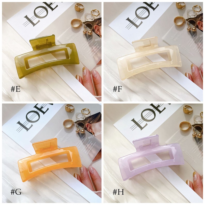 Large Jelly Color Hair Claw Clips Women Hair Claw Big Etsy