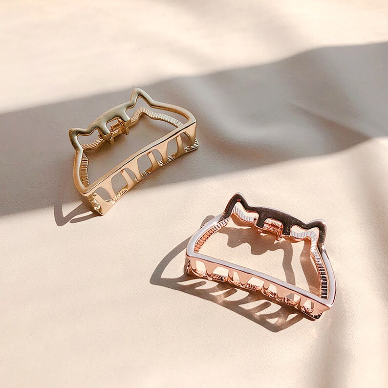 Cute Cat Shape Hair Claw Clip Lovely Alloy Cat Hair Clamp for Etsy