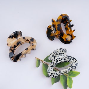 Petites pinces à cheveux creuses en acétate, pinces à cheveux en feuille d'acétate, pince à cheveux écaille de tortue, griffes à cheveux pour femme, pince à cheveux en écaille de tortue, cadeau pour elle image 6