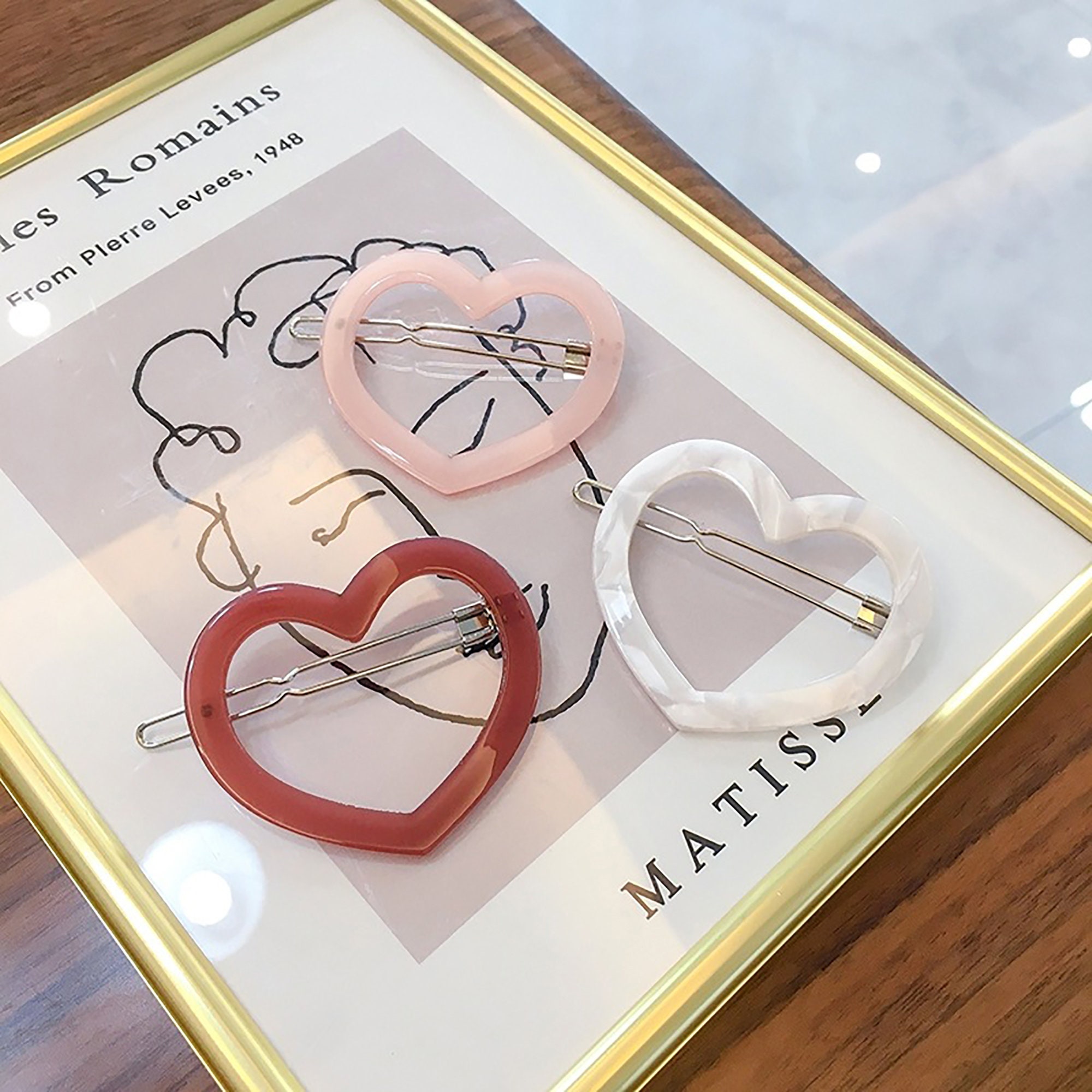 Heart Tortoise Hair clips Cute Heart Hair pin for Girl Etsy