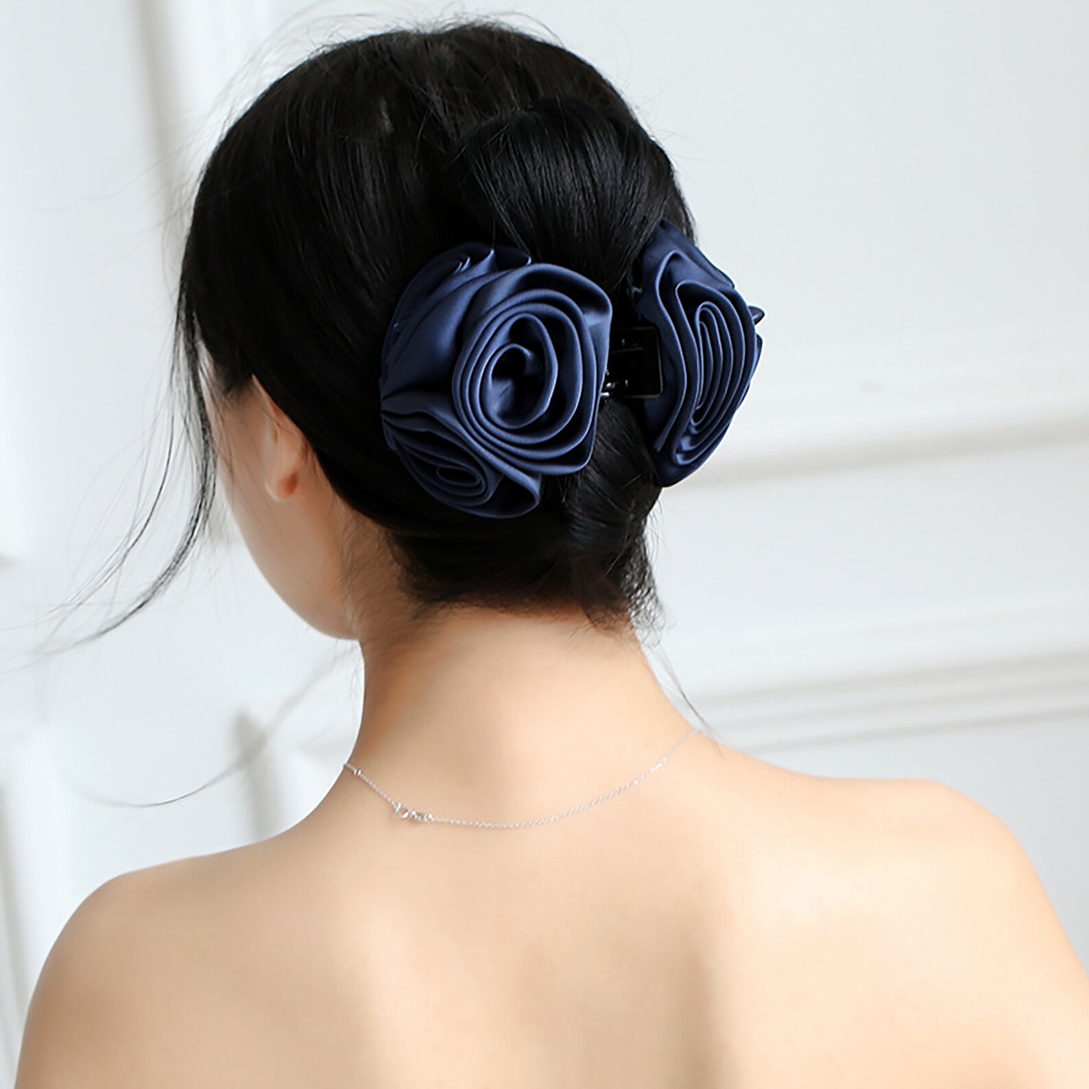 Rose Flower Hair Claw Girlish Red Rose Hair Clip Flower Hair Etsy