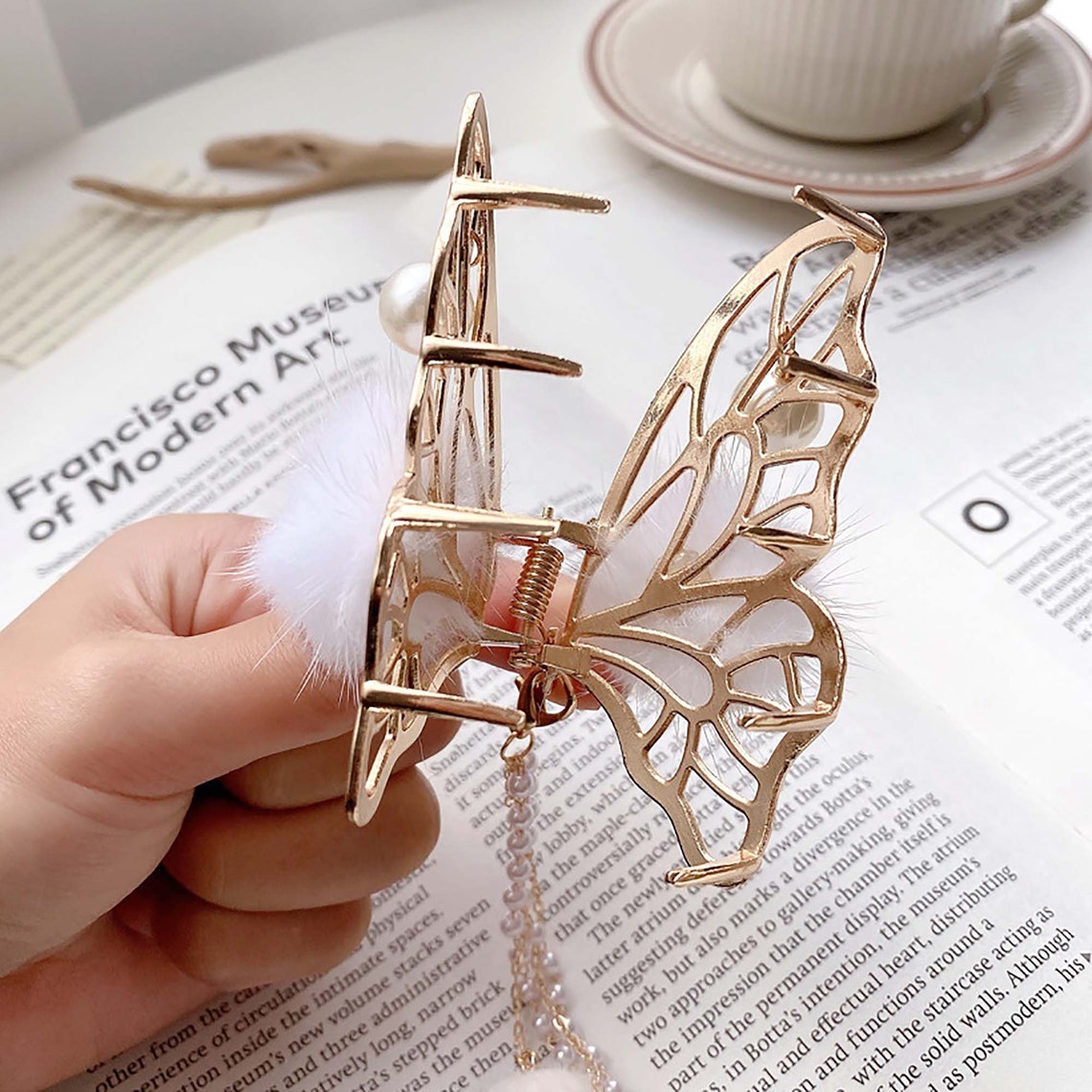 Butterfly tassel metal hair claws Butterfly hairclip for Etsy