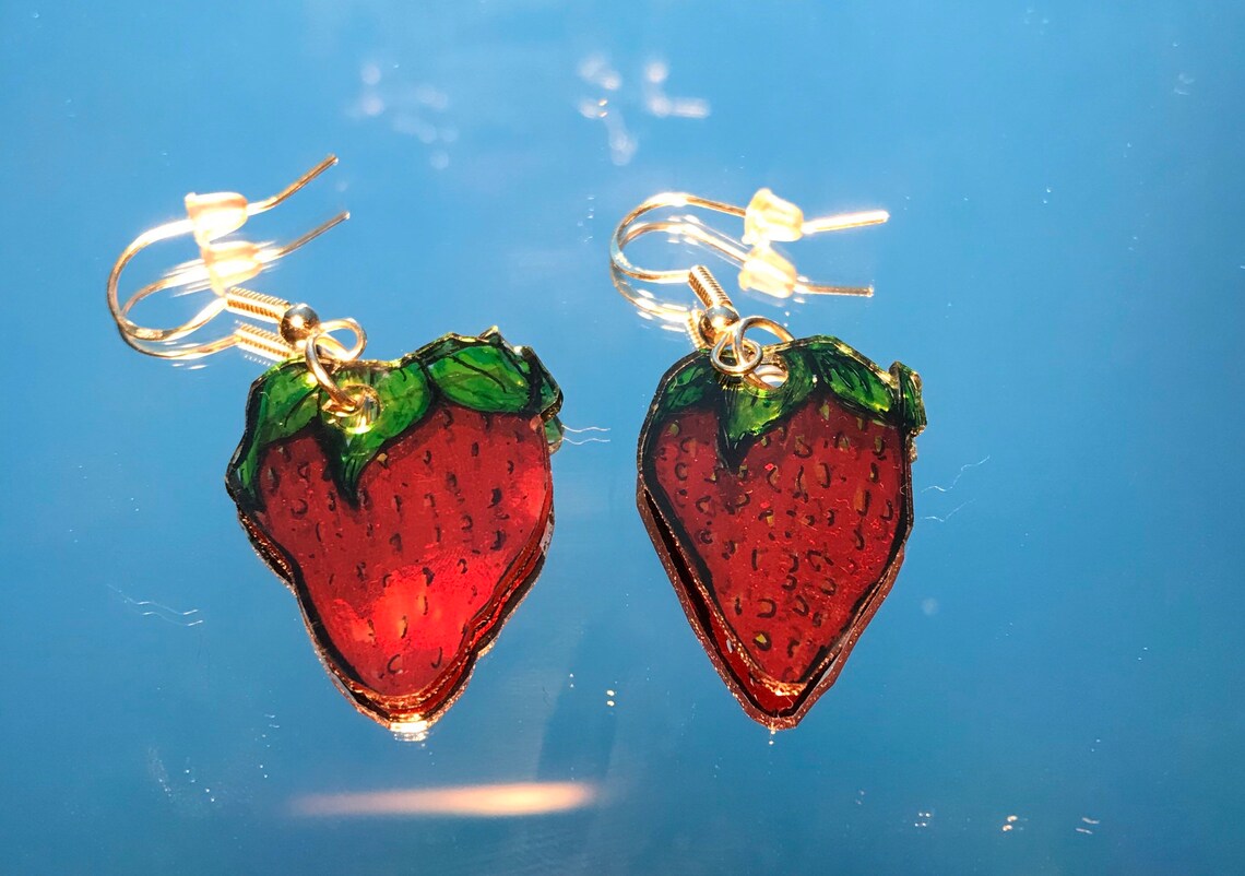 Etsy strawberry earrings Clearance