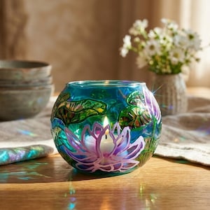 Water Lily Stained Glass Lamp - Etsy