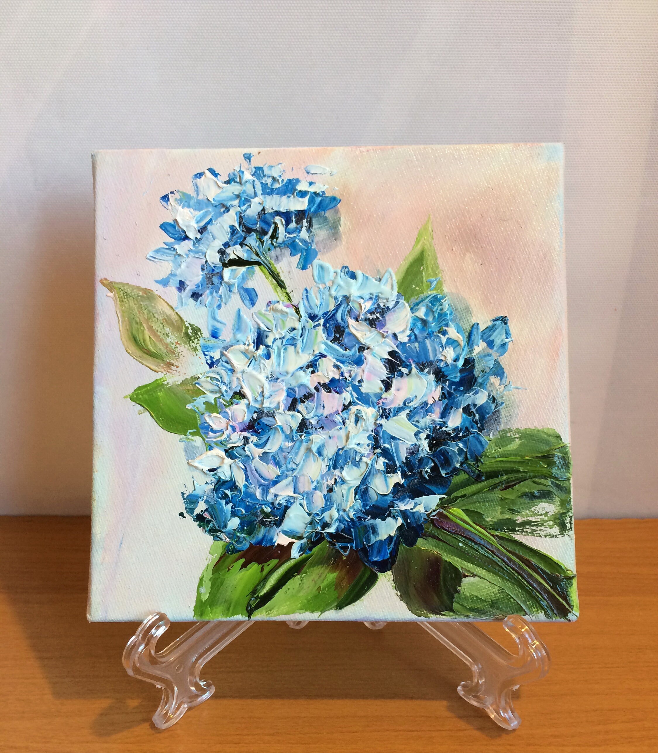 Hydrangea Flower Oil Painting Mini Original Canvas Floral Artwork Small ...