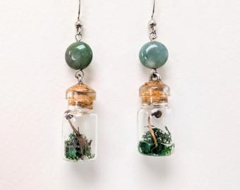 Mushroom earrings, Nature inspired, Cottagecore, gift for her